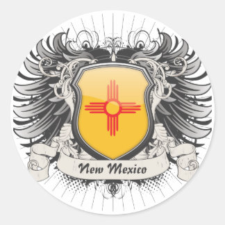 Pegatina Redonda Escudo de Nuevo México
