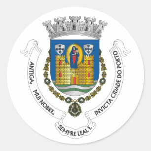 Pegatina Redonda Escudo de Oporto, PORTUGAL