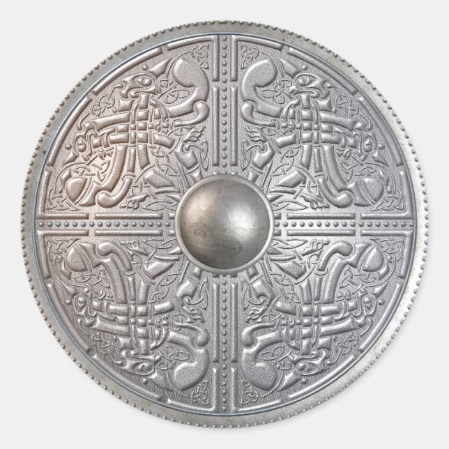 Pegatina Redonda Escudo de plata 14 (Anverso)