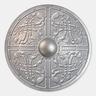 Pegatina Redonda Escudo de plata 14