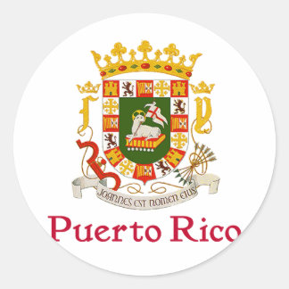 Pegatina Redonda Escudo de Puerto Rico