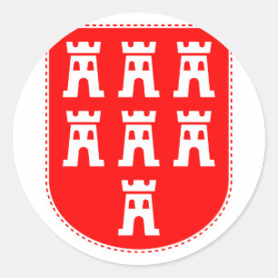 Pegatina Redonda Escudo de sajones de Transilvania