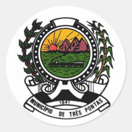 Pegatina Redonda Escudo de Três Pontas, Minas Gerais - BRASIL