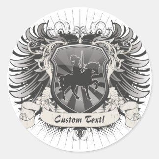 Pegatina Redonda Escudo del caballero