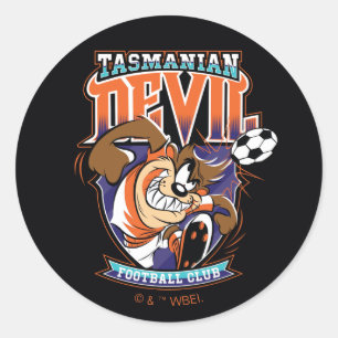 Pegatina Redonda Escudo del Club de Fútbol Tasmanian Devil