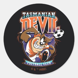 Pegatina Redonda Escudo del Club de Fútbol Tasmanian Devil