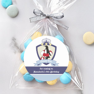 Pegatina Redonda Escudo del Club de Natación Pingüino Lindo Agradec