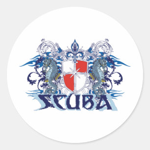 PEGATINA REDONDA ESCUDO DEL EQUIPO DE SUBMARINISMO