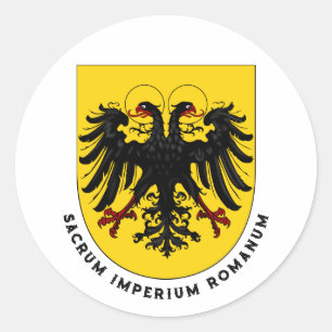 Pegatina Redonda Escudo del Imperio Romano Santo