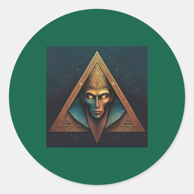 Pegatina Redonda Escudo del muro de Illuminati (Anverso)