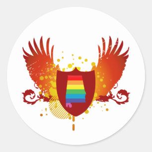 Pegatina Redonda escudo del orgullo alabama