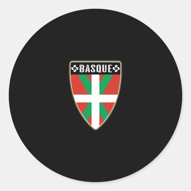 Pegatina Redonda Escudo del País Vasco (Anverso)