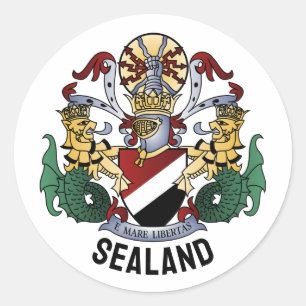 Pegatina Redonda Escudo del Principado de Sealand