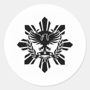 Pegatina Redonda Escudo del sol y el águila filipinos