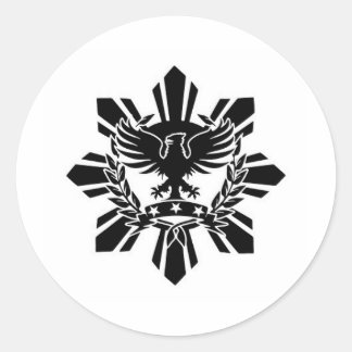 Pegatina Redonda Escudo del sol y el águila filipinos