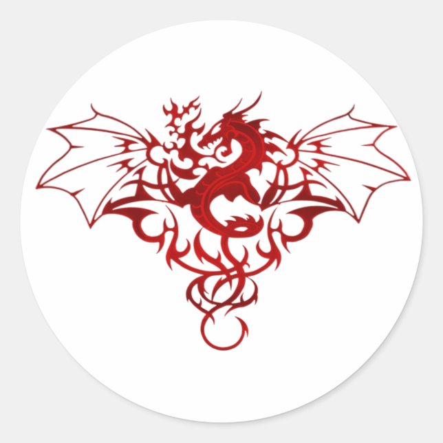 Pegatina Redonda Escudo Dragon (Anverso)