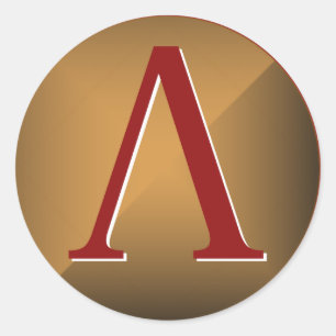 Pegatina Redonda Escudo espartano de la lambda