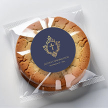 Escudo Faux Gold de la Marina Azul de confirmación