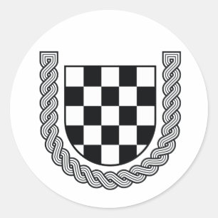 Pegatina Redonda Escudo histórico de Croacia