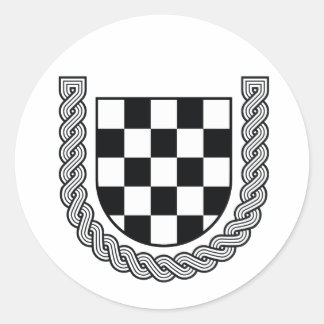 Pegatina Redonda Escudo histórico de Croacia