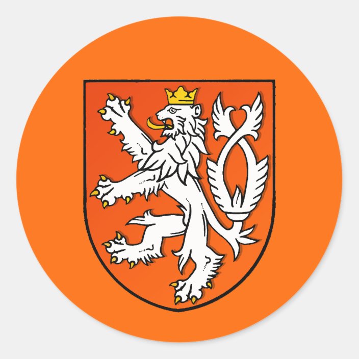 Pegatina Redonda Escudo holandés del león del emblema holandés del