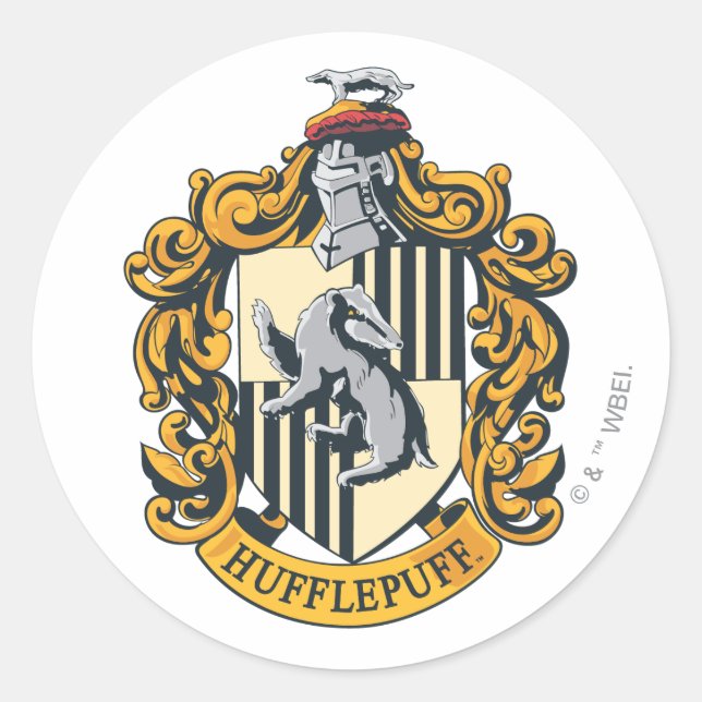 Pegatina Redonda Escudo Hufflepuff (Anverso)