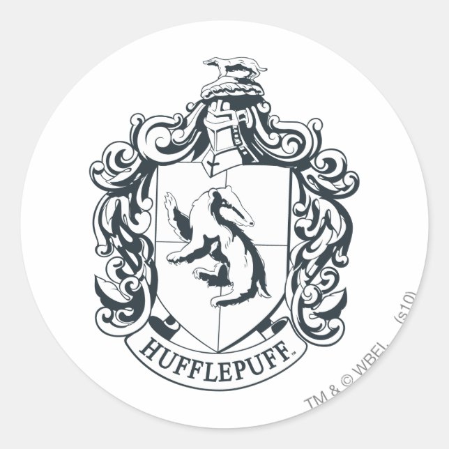 Pegatina Redonda Escudo Hufflepuff (Anverso)