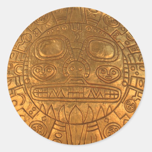 Pegatina Redonda Escudo inca (Anverso)
