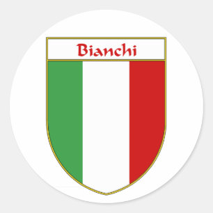 Pegatina Redonda Escudo italiano de la bandera de Bianchi