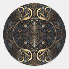 Pegatina Redonda Escudo Ornamental de la Edad Media