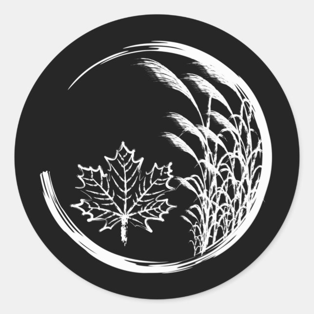 Pegatina Redonda Escudo otoño/otoño (Anverso)