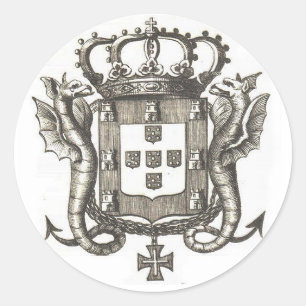 Pegatina Redonda Escudo portugués
