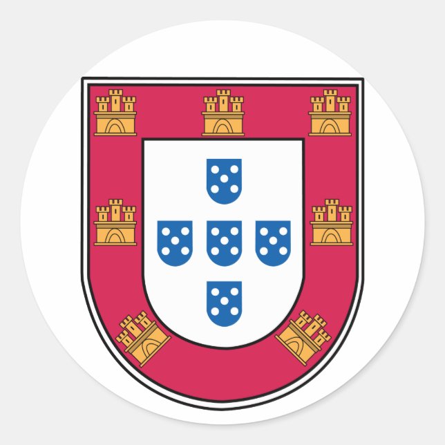 Pegatina Redonda Escudo portugués (Anverso)
