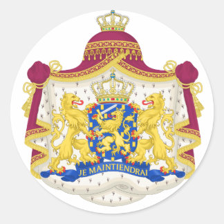 Pegatina Redonda Escudo real de los Países Bajos