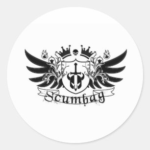 Pegatina Redonda Escudo Scumbag
