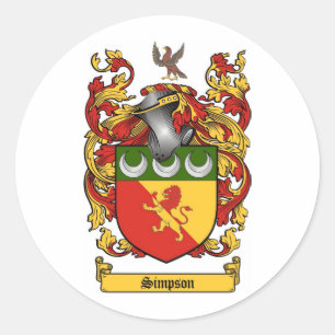 Pegatina Redonda Escudo Simpson - Escudo de armas