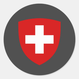 Pegatina Redonda Escudo suizo de armas - Suiza