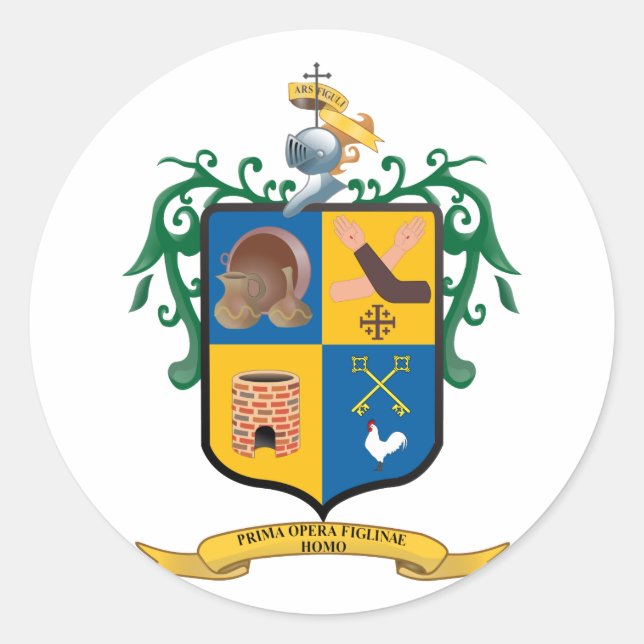 Pegatina Redonda Escudo Tlaquepaque Jalisco, México (Anverso)