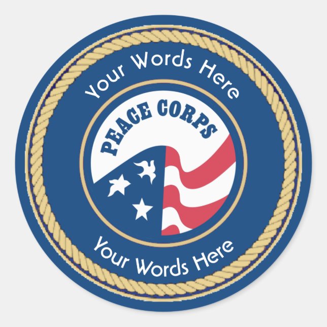 Pegatina Redonda Escudo universal de cuerdas para los Cuerpos de Pa (Anverso)