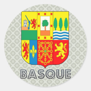 Pegatina Redonda Escudo vasco de armas