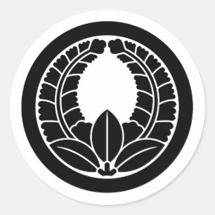 Pegatina Redonda [Escudos de familia] glicinia ascendente con círcu
