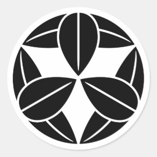 Pegatina Redonda [Escudos de familia] Nueve hojas de bambú