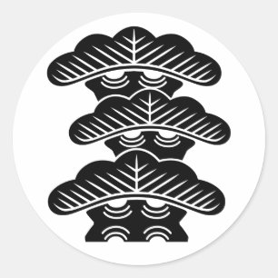 Pegatina Redonda [Escudos de familia] Pinos de tres niveles alinead