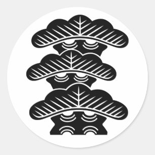 Pegatina Redonda [Escudos de familia] Pinos de tres niveles alinead