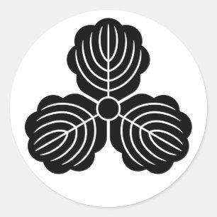 Pegatina Redonda [Escudos de familia] tres hojas de roble