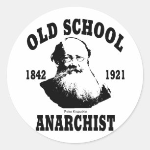 Pegatina Redonda Escuela Antigua - Peter Kropotkin