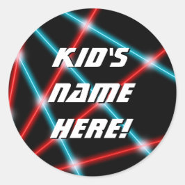 Pegatina Redonda Escuela conocida de encargo retra de rayo láser