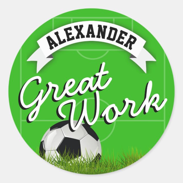 Pegatina Redonda Escuela de fútbol en casa (Anverso)