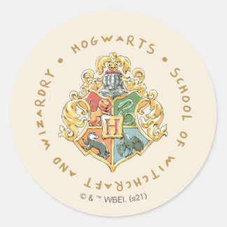 Pegatina Redonda Escuela de Magia y Hechicería HOGWARTS™