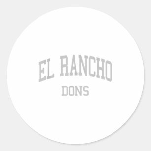 Pegatina Redonda Escuela Secundaria El Rancho: Pico Rivera Ca Retro